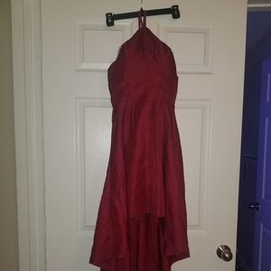 Junior halter high low fancy maroon dress size 7